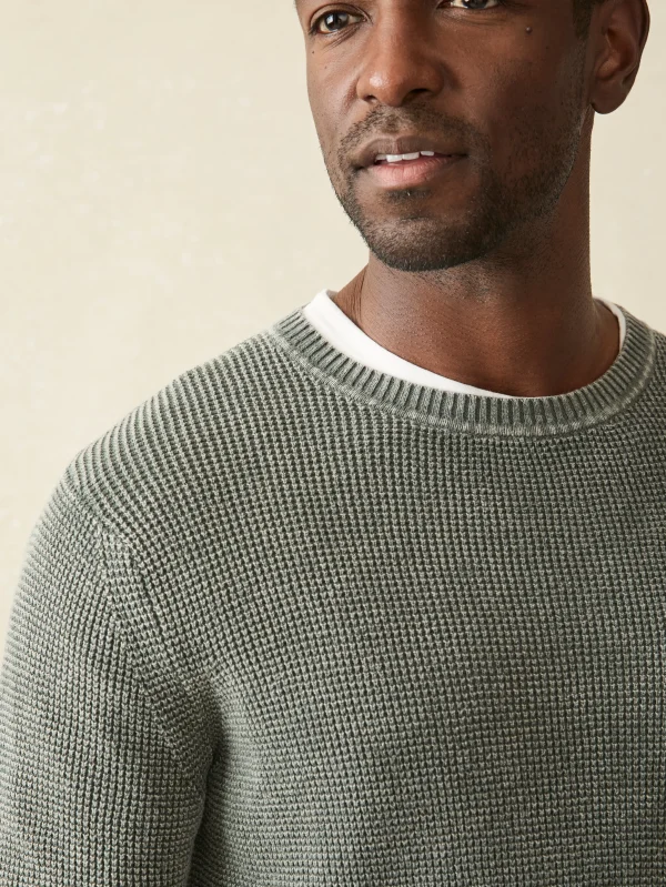 Sunwashed Crewneck Sweater - Mountain Olive