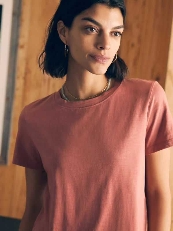 Sunwashed Cropped Crew Tee - Kelly Pink