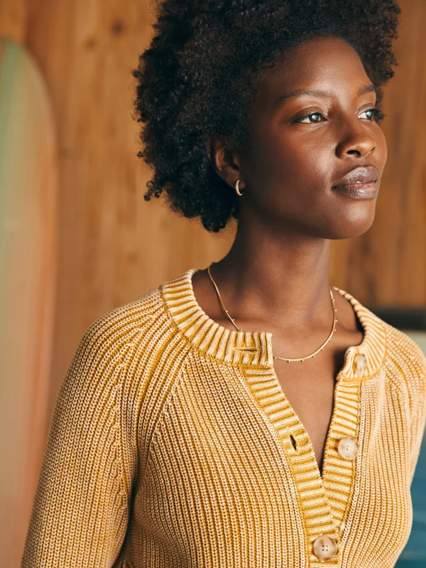 Sunwashed Fisherman Cardigan - Golden Brown