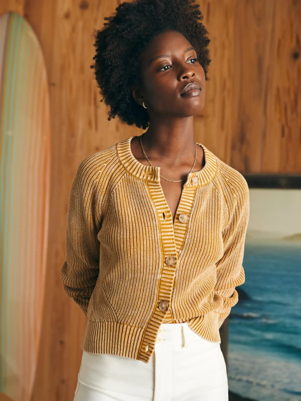 Sunwashed Fisherman Cardigan - Golden Brown