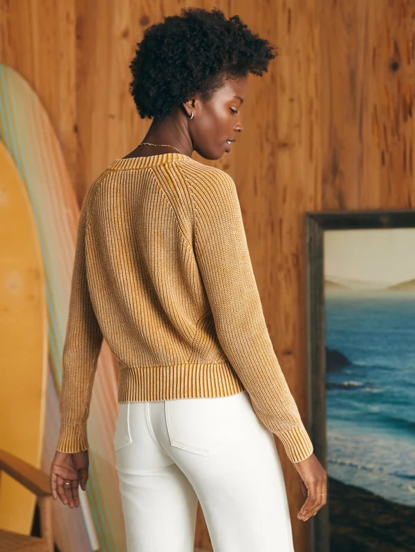 Sunwashed Fisherman Cardigan - Golden Brown