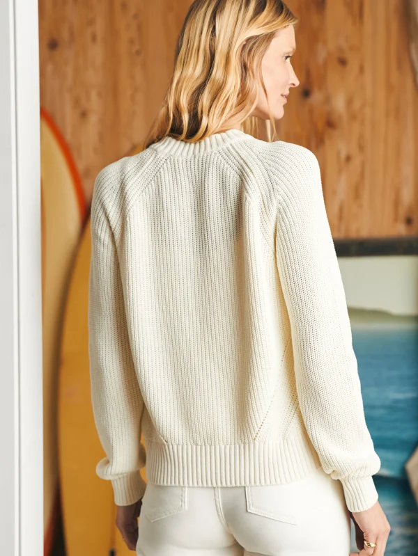 Sunwashed Fisherman Crew Sweater - Egret