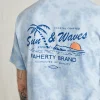 Sunwashed Graphic Tee - Blue Waves Wash