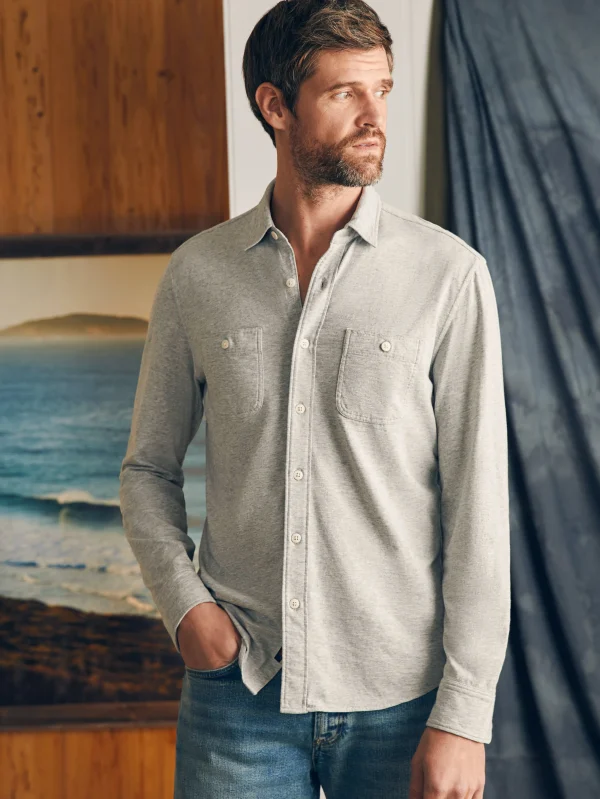 Sunwashed Knit Shirt - Heather Grey