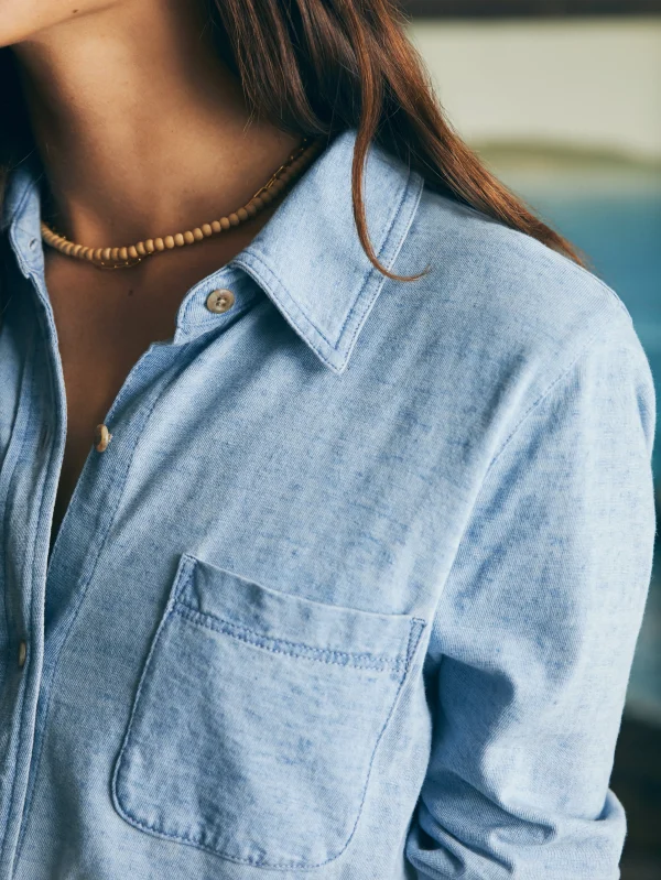 Sunwashed Knit Shirt - Light Indigo Wash