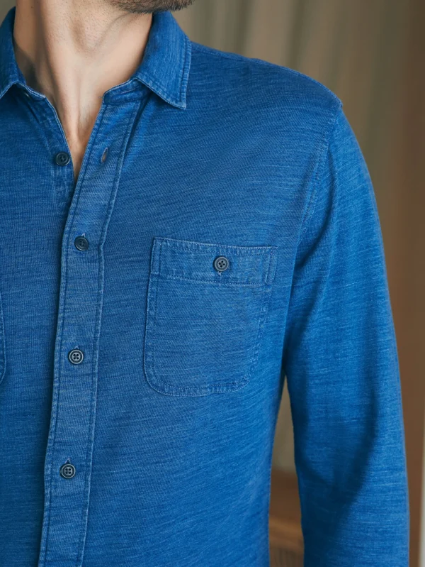 Sunwashed Knit Shirt - Medium Indigo Wash