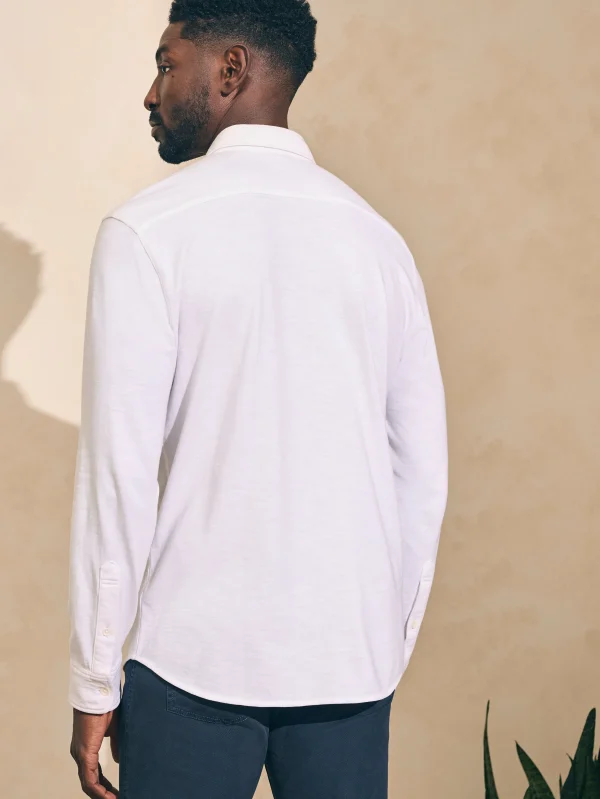 Sunwashed Knit Shirt (Single Pocket) (Tall) - White