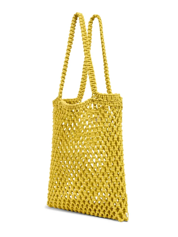 Sunwashed Macrame Tote - Mango Mint