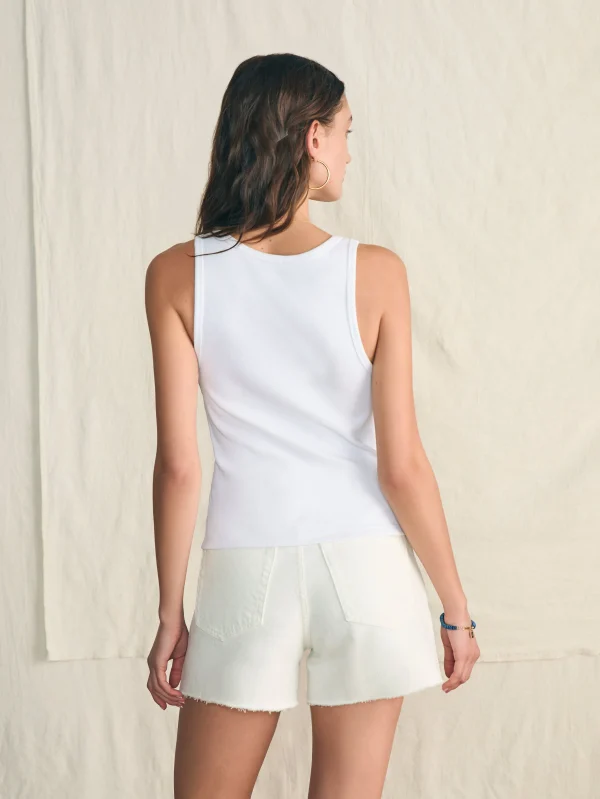 Sunwashed Rib Tank - White