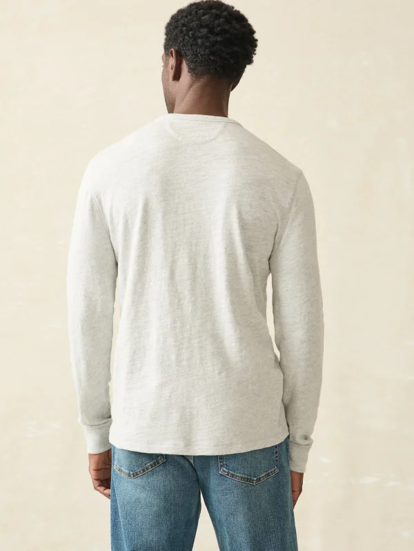 Sunwashed Slub Crew - Light Grey Heather