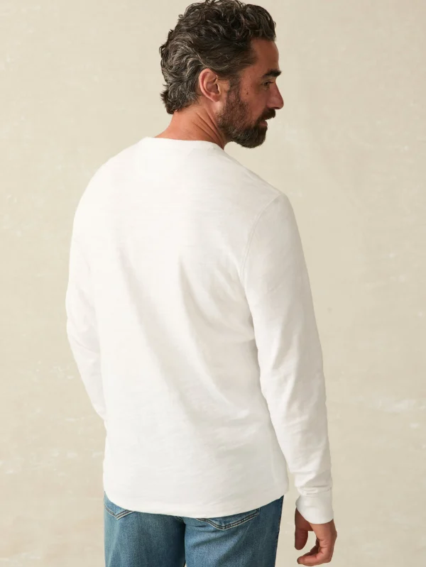 Sunwashed Slub Crew - White