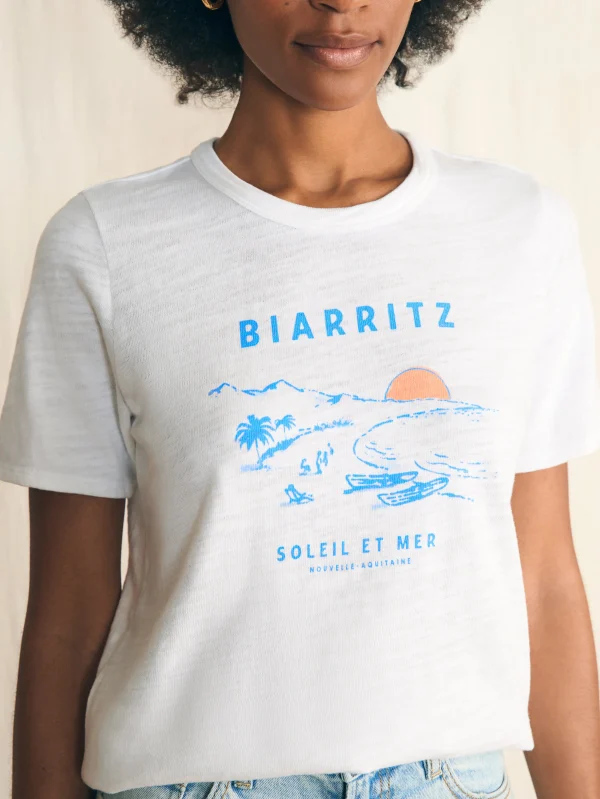 Sunwashed Slub Graphic Tee - Biarritz Coast