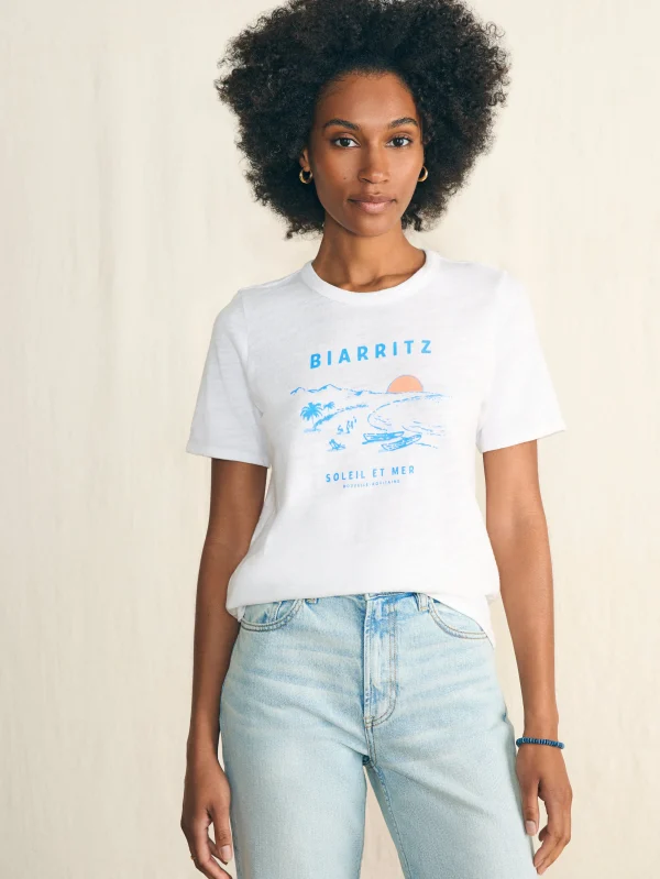 Sunwashed Slub Graphic Tee - Biarritz Coast