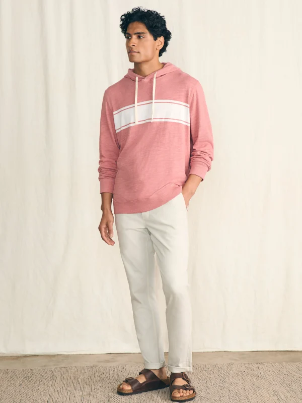 Sunwashed Slub Hoodie - Summer Red Surf Stripe