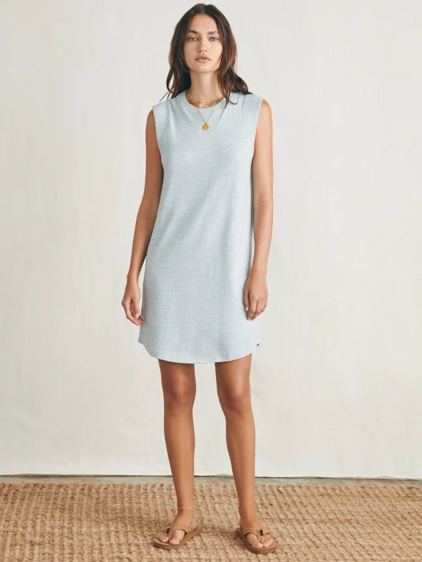 Sunwashed Slub Muscle Dress - Chalk Blue