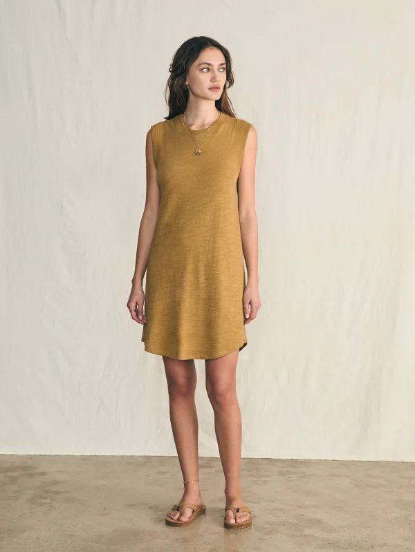 Sunwashed Slub Muscle Dress - Antique Bronze