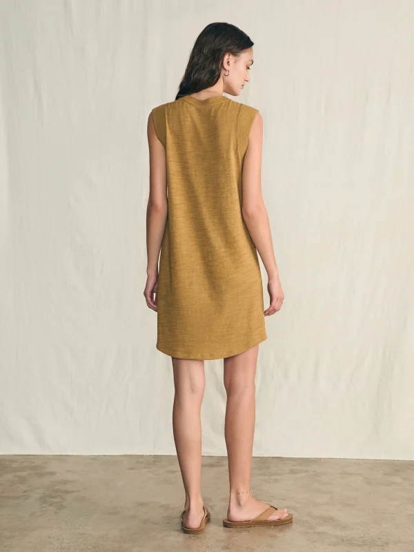 Sunwashed Slub Muscle Dress - Antique Bronze