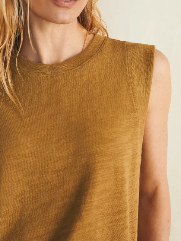 Sunwashed Slub Muscle Tank - Antique Bronze