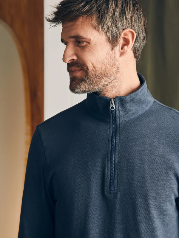 Sunwashed Slub Quarter Zip (Tall) - Blue Nights