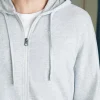 Sunwashed Slub Zip Hoodie - Light Grey Heather