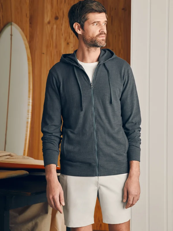 Sunwashed Slub Zip Hoodie - Graphite