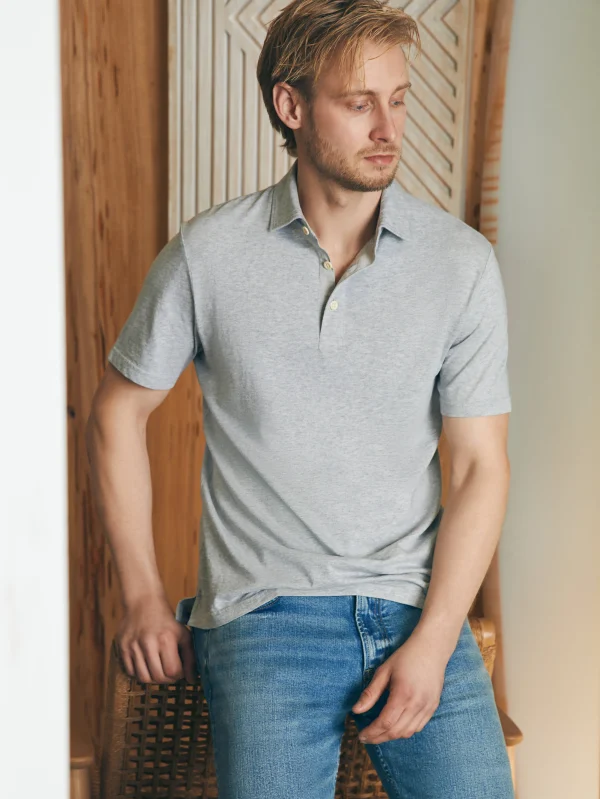 Sunwashed T-Shirt Polo - Heather Grey