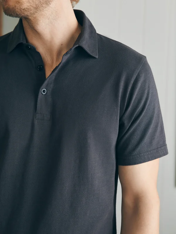 Sunwashed T-Shirt Polo - Washed Black