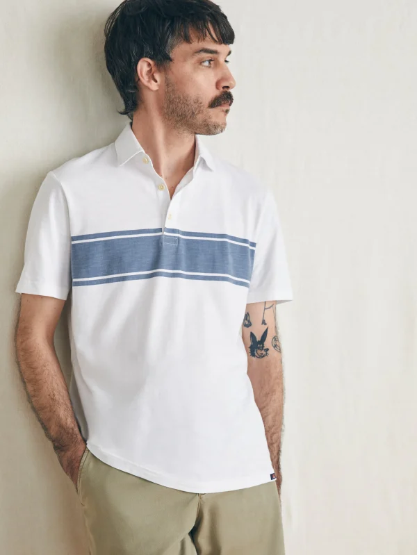 Sunwashed T-Shirt Polo - White Surf Stripe