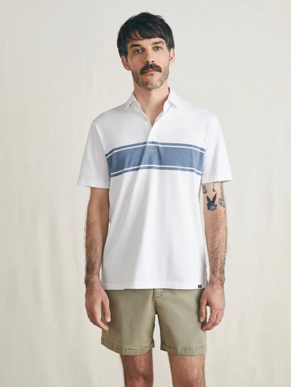 Sunwashed T-Shirt Polo - White Surf Stripe