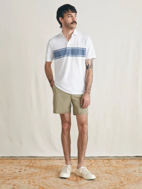 Sunwashed T-Shirt Polo - White Surf Stripe