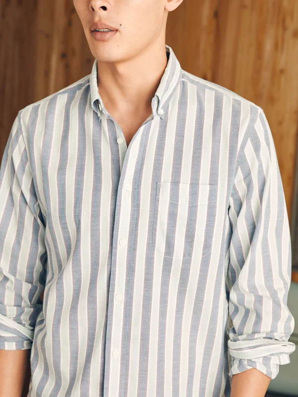 Supima Oxford Shirt - Coastal Skies Stripe