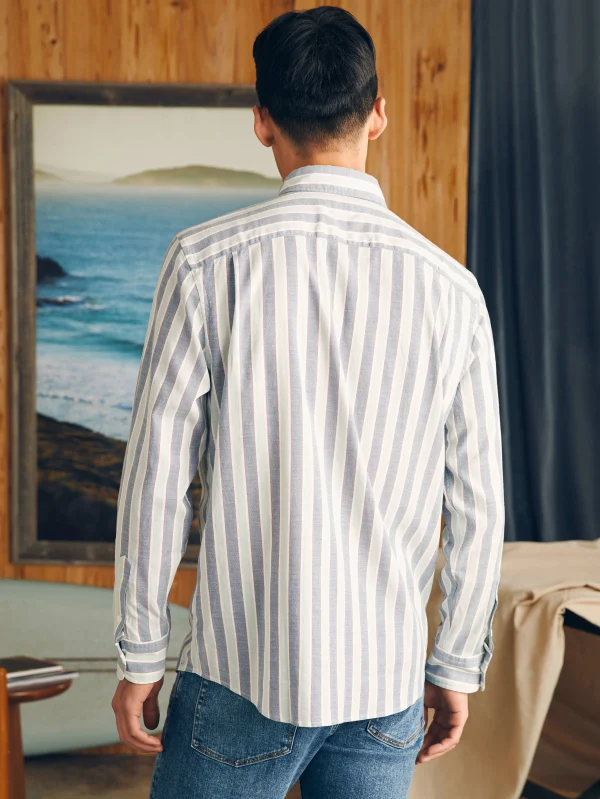 Supima Oxford Shirt - Coastal Skies Stripe