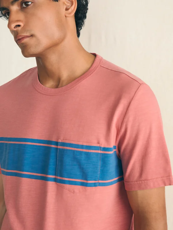 Surf Stripe Sunwashed Pocket Tee - Faded Flag