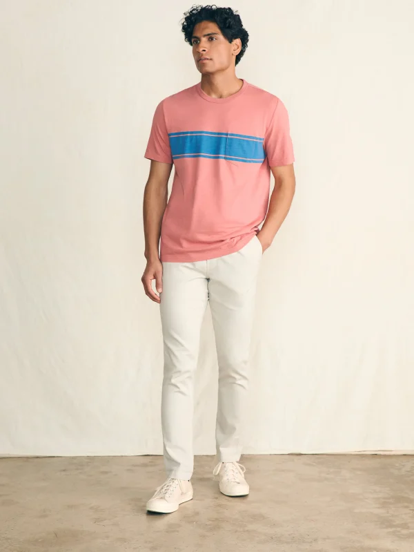 Surf Stripe Sunwashed Pocket Tee - Faded Flag