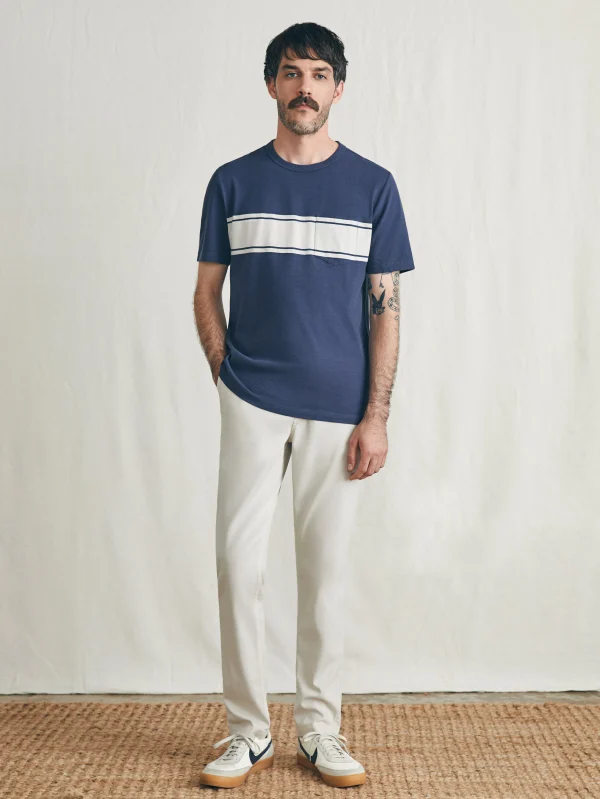 Surf Stripe Sunwashed Pocket Tee - Dune Navy