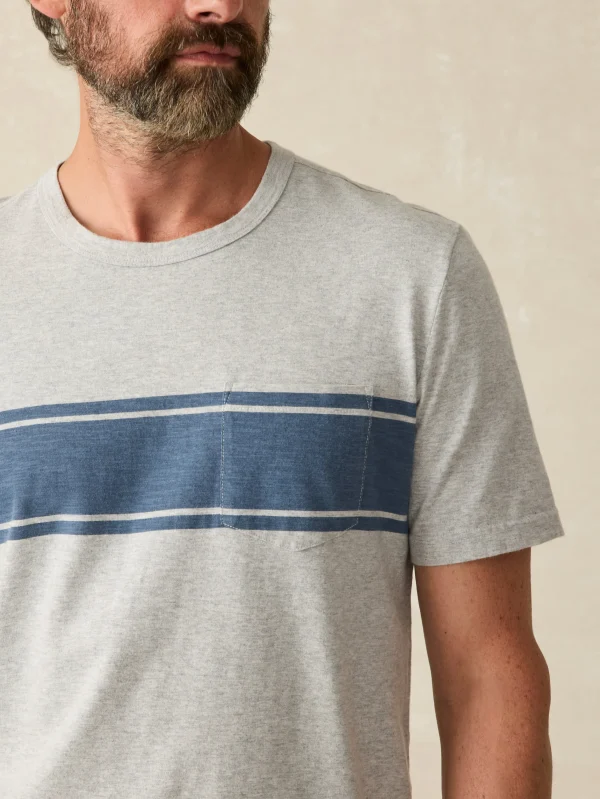 Surf Stripe Sunwashed Tee (Tall) - Heather Grey