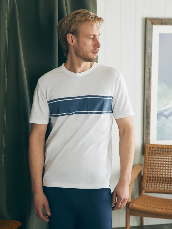 Surf Stripe Sunwashed Tee (Tall) - White