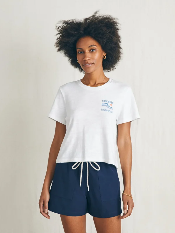 Surfrider Sunwashed Cropped Tee - White