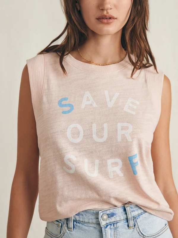 Surfrider Sunwashed Slub Muscle Tank - Peach Whip