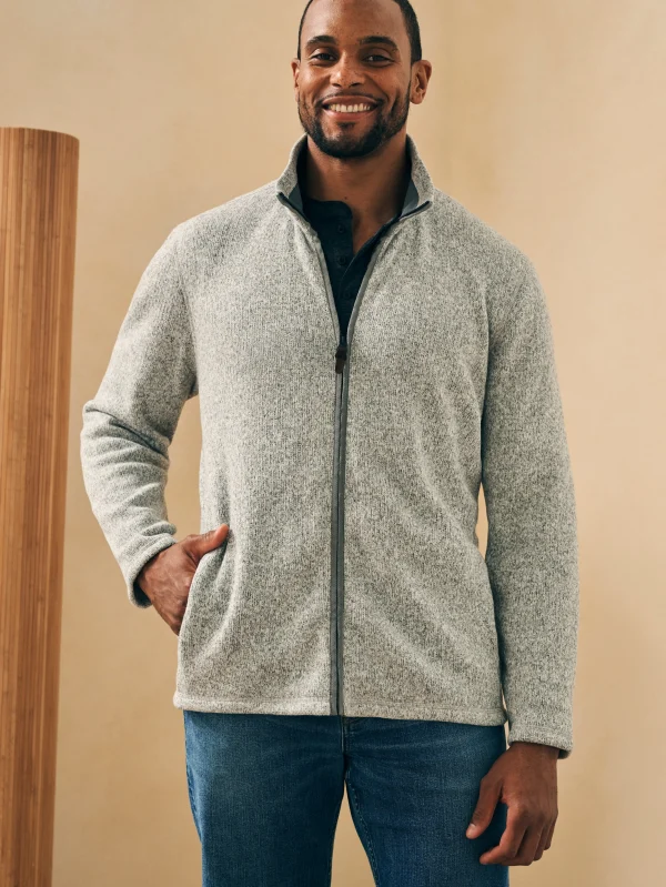 Sweater Fleece Full Zip - Light Granite