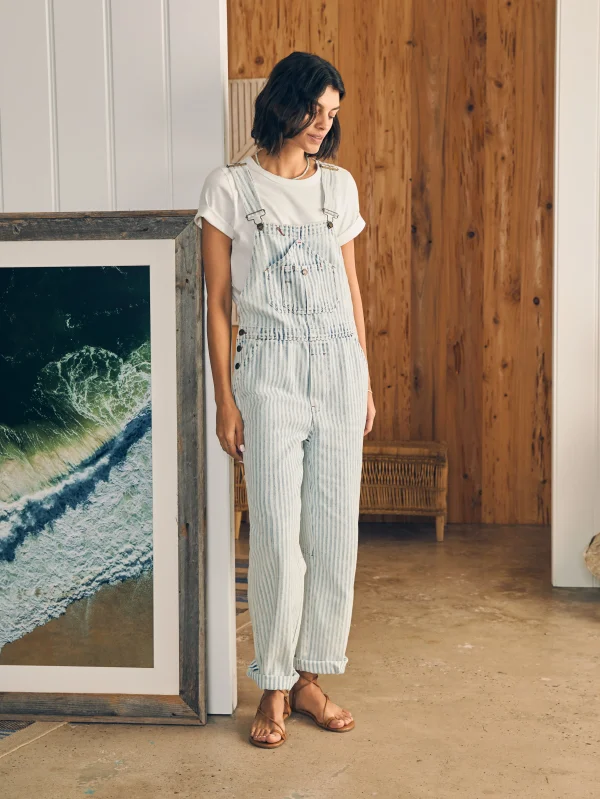 Topsail Straight Leg Overall - Railroad Stripe