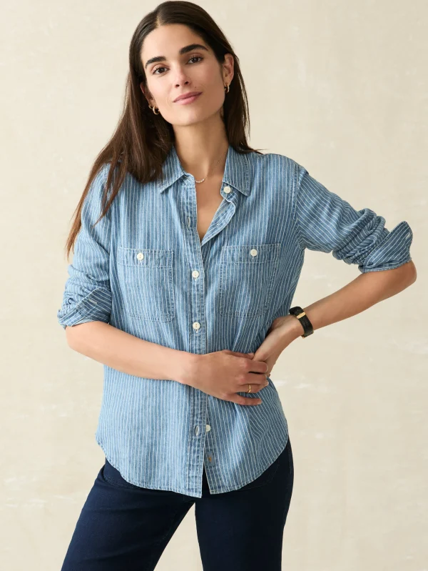 Tried & True Chambray Shirt - Aspen Stripe Wash