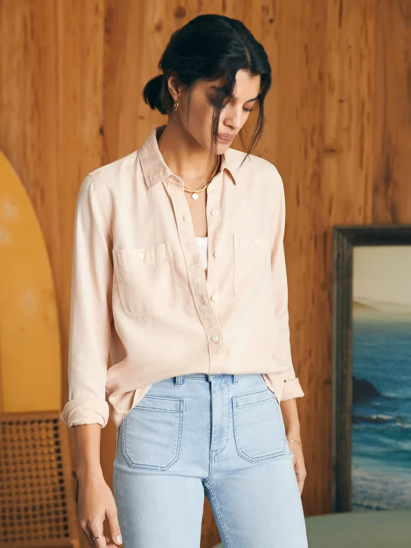 Tried & True Chambray Shirt - Peach Whip