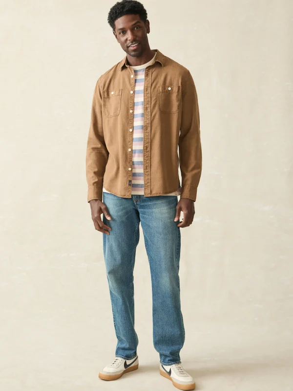 Tried & True Chambray Workshirt - Sahara Khaki