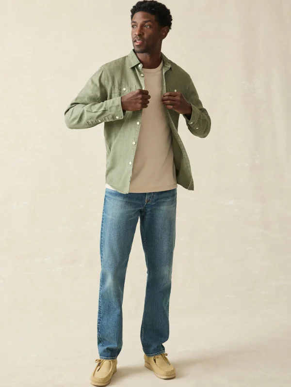 Tried & True Chambray Workshirt - Desert Olive