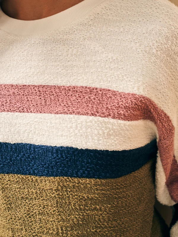 Vista Stripe Pullover - Military Olive Cream