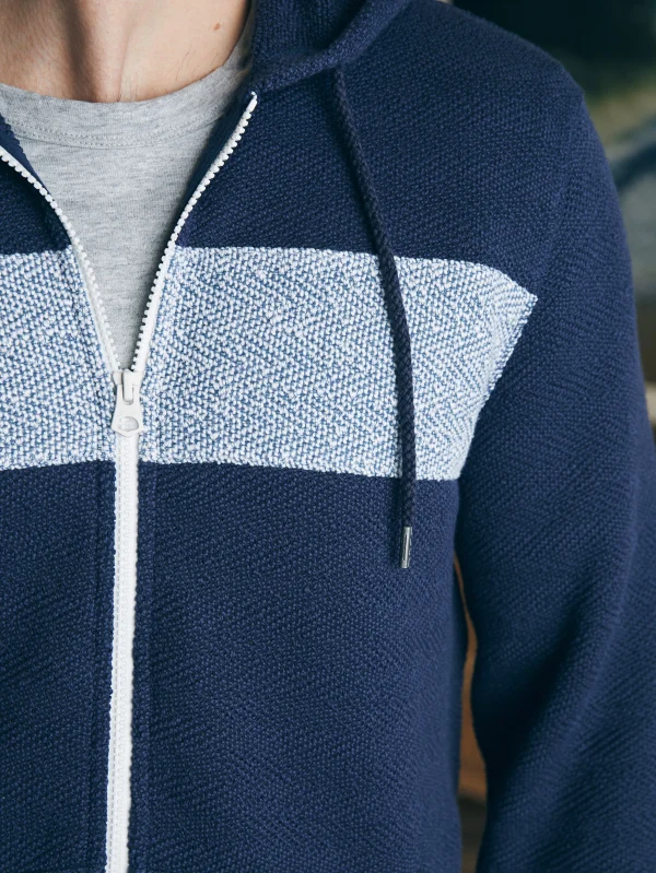 Whitewater Full Zip Hoodie - Blue Nights Surf Stripe