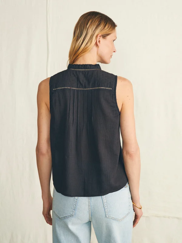 Willa Sleeveless Top - Washed Black